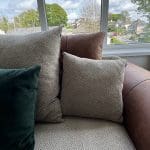 Sherwood 3 & 2 seater sofas half leather scatter back