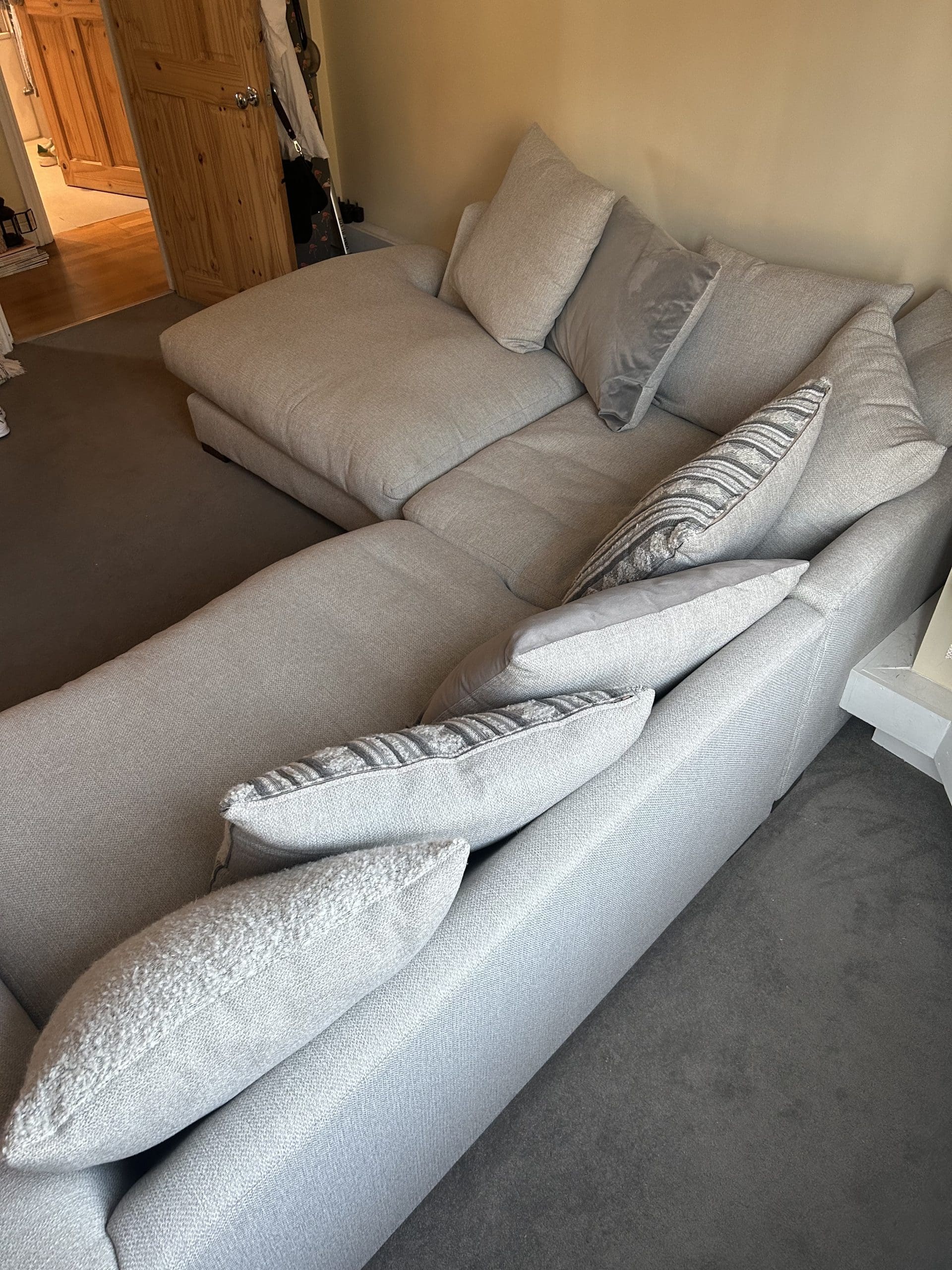 DFS Paignton pillow back corner sofa (3 parts) Sofalistic The Sofa