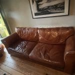 Used leather sofa and chair