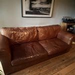 Used leather sofa and chair