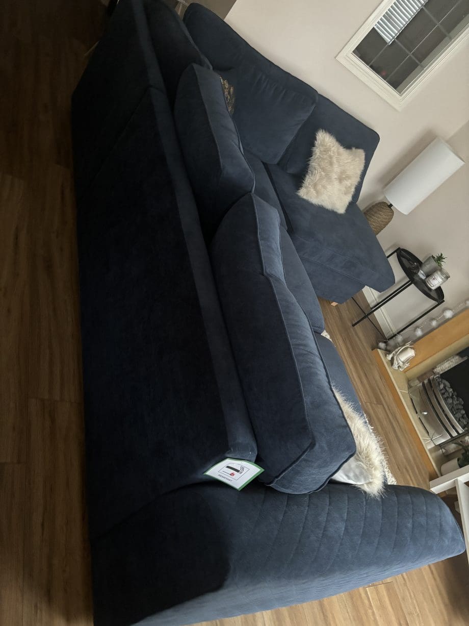 Left Hand Facing Corner Sofa - Dark Blue