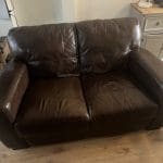 DFS 2 seater leather sofa