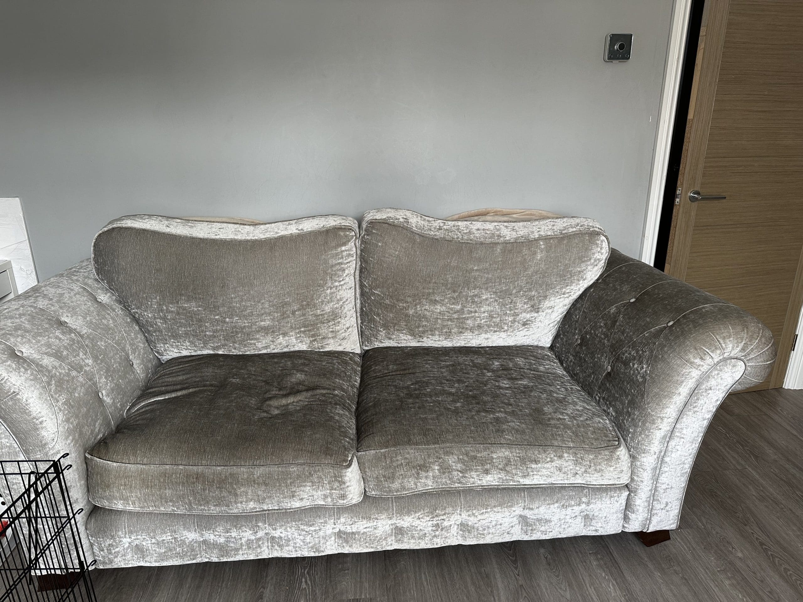 Grey velvet sofas for sale discount