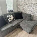 Deslit - Left Hand Facing Corner Sofa - Quincy - Graphite Grey - Soft Touch Fabric
