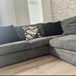 Deslit - Left Hand Facing Corner Sofa - Quincy - Graphite Grey - Soft Touch Fabric