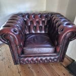Chesterfield armchair - leather.