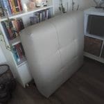 Leather couch with foot stool