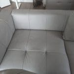 Leather couch with foot stool