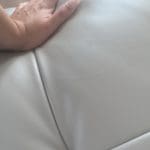 Leather couch with foot stool