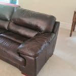 Plush, genuine leather, chocolate coloured 3 seater sofa - minimally used