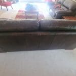 Plush, genuine leather, chocolate coloured 3 seater sofa - minimally used