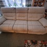 2 x 3 seater leather sofas with electric recliners Woodford Halse, Northants