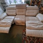 2 x 3 seater leather sofas with electric recliners Woodford Halse, Northants
