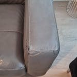 DFS Brown 2 seater leather sofa and single chair