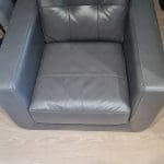 DFS Brown 2 seater leather sofa and single chair