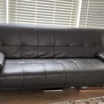 3 Seater Sofa convertible bed, Brown Faux Leather