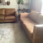 Colorado Italian crest leather 3 and 2 seater sofa in Light Tan