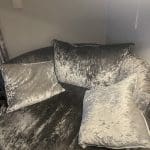 DFS plush velvet 4-seater and cuddle chair