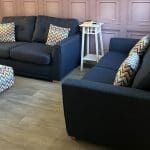 2 and 3 Easter with foot stool and pillows
