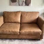 Colorado Italian crest leather 3 and 2 seater sofa in Light Tan