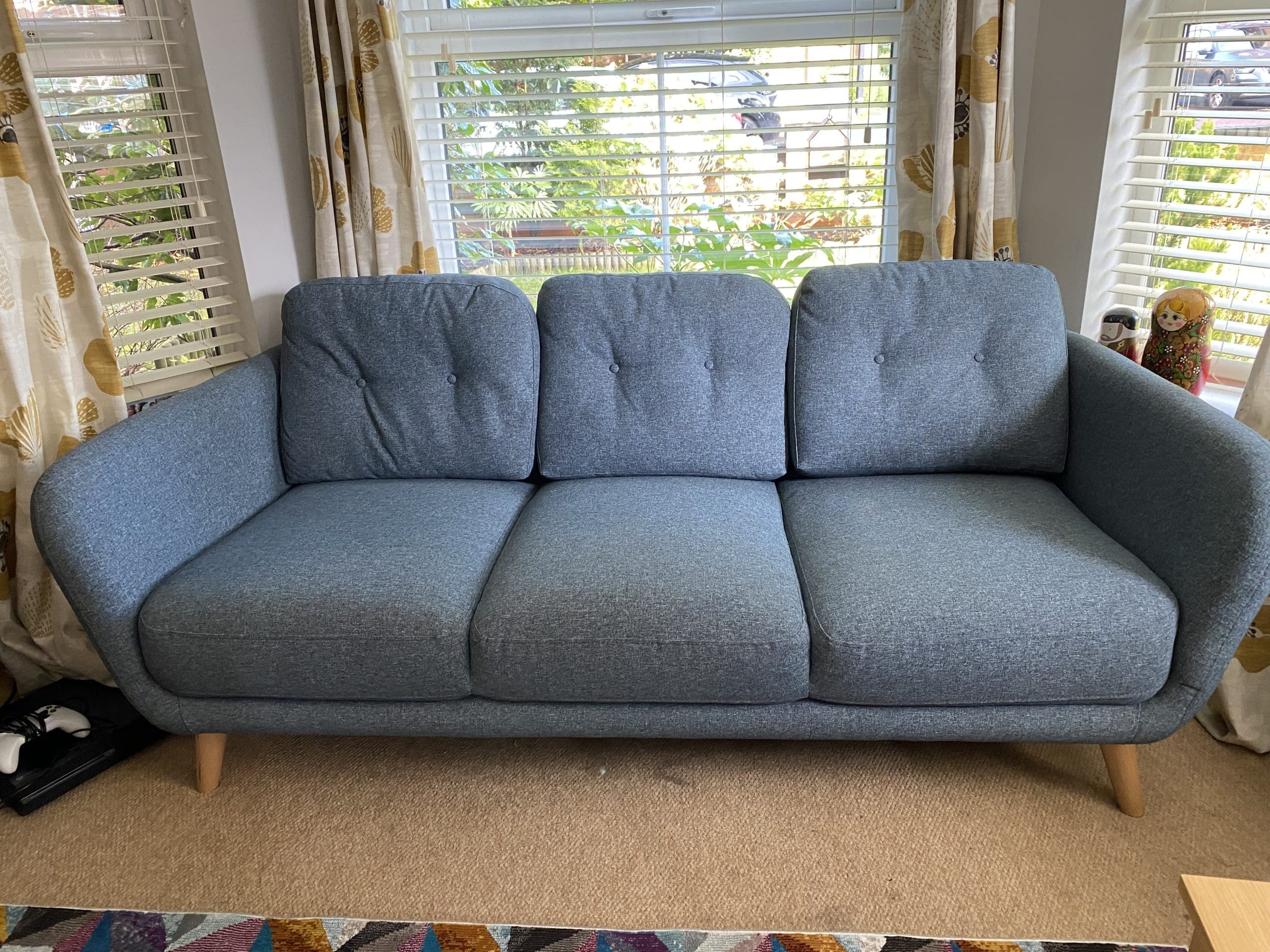 John Lewis Arlo 3 seater sofa blue Sofalistic The Sofa Marketplace buy and sell preloved sofas nationwide