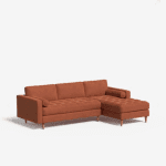 L shape velvet right hand corner sofa