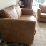 Colorado Italian crest leather 3 and 2 seater sofa in Light Tan