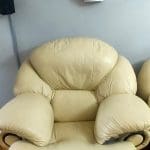 Real Leather sofas, 4 set, seats 7, one reclining