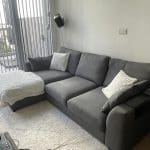 CALIX DFS Grey Left Hand Facing Small Chaise End Sofa