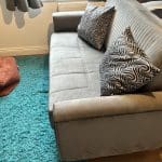 Comfort Meets Functionality! Grey 2-Seater Sofa Bed with Storage + Cushions 🛋️