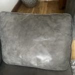 Next Stamford Antiqued Grey Leather Large Sofa and Cuddle Chair