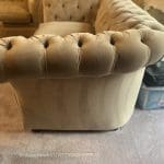 BEAUTIFUL 2 SEATER FABRIC CHESTERFIELD BEIGE