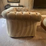 BEAUTIFUL 2 SEATER FABRIC CHESTERFIELD BEIGE