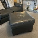 2 grey leather recliner sofas