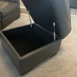 2 grey leather recliner sofas