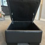 2 grey leather recliner sofas