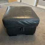 2 grey leather recliner sofas