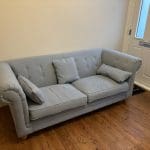 Two seater fabric sofa in blue