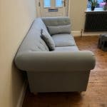Two seater fabric sofa in blue