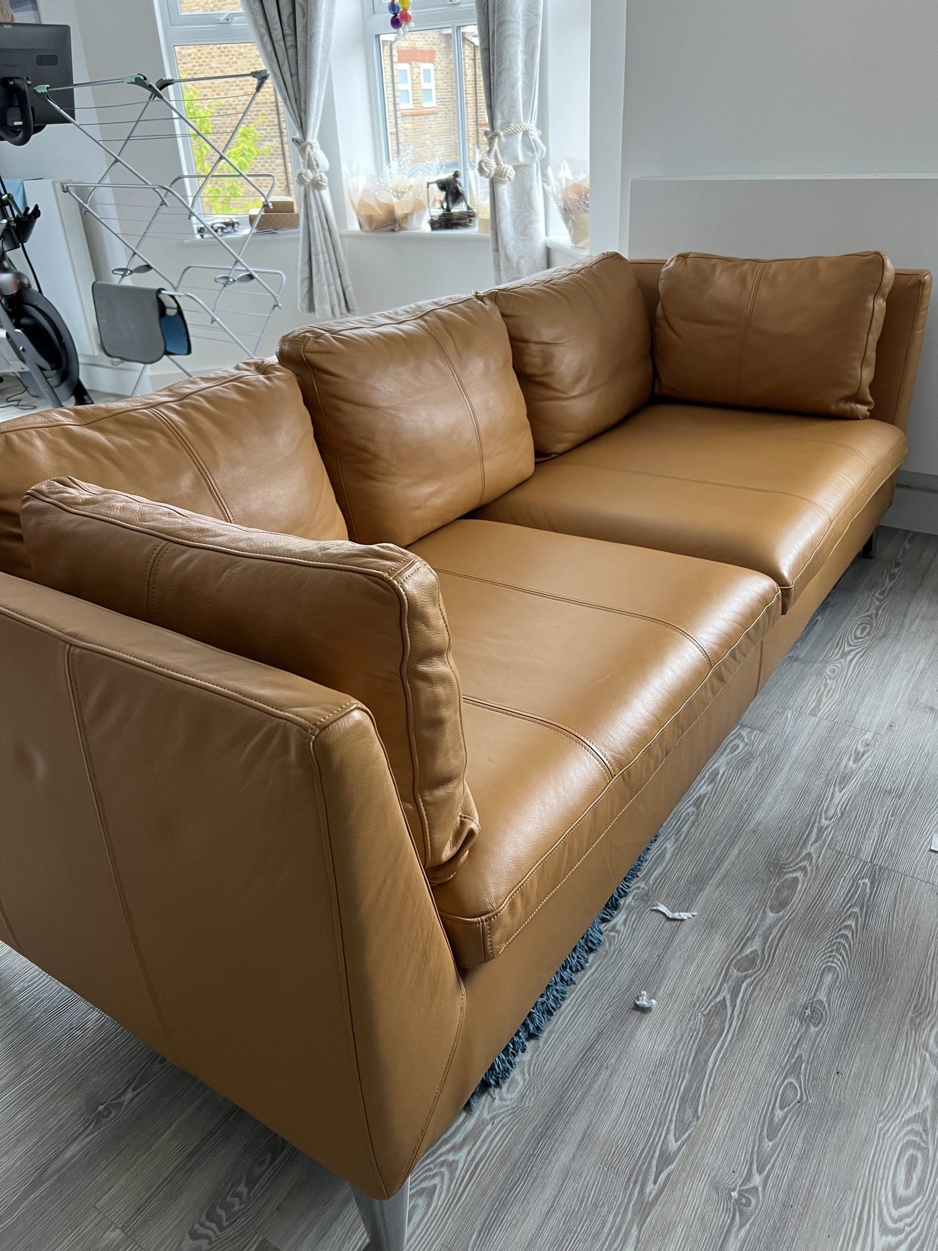 Leather sofa three seats, Stockholm. Sofalistic The Sofa