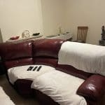 Leather corner suite