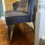 Danetti Mellow Dark Blue Velvet 3 Seater Bench With Backrest