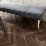 Danetti Mellow Dark Blue Velvet 3 Seater Bench Without Backrest