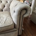 Beautiful grey leather chesterfield needs a new home!