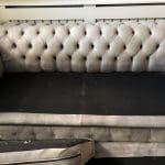 Beautiful grey leather chesterfield needs a new home!
