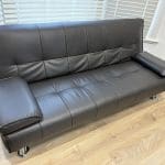 3 Seater Sofa convertible bed, Brown Faux Leather