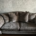 Two Country living Loch Leven Pillow Back 3-Seater Sofas and Large Button Footstool
