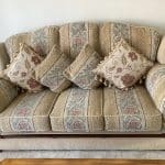 Floral beige nearly new sofa set