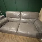 DFS Steel Grey Leather Sofa