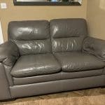 DFS Steel Grey Leather Sofa